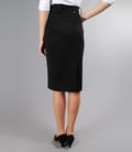 Fusta office neagra cu talie inalta