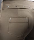 Pantaloni cu tinte metalice din saten gros elastic kaki