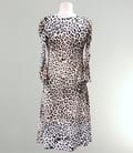 Rochie din jerse leopard cu garnitura saten