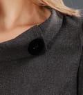 Rochie stofa gri inchis cu garnitura dantela si catifea