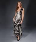 Rochie lunga din saten elastic cu bretele