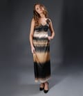 Rochie lunga din saten elastic cu bretele