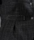 Sacou elegant gri cu tighel contrast