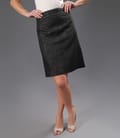 Fusta eleganta gri cu tighel contrast