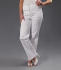Pantaloni cu buzunare din bumbac satinat alb