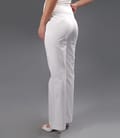 Pantaloni cu buzunare din bumbac satinat alb
