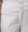 Pantaloni cu buzunare din bumbac satinat alb