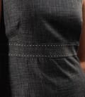 Rochie eleganta gri cu tighele contrast