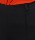 Pantaloni din jerse gros negru cu nervuri