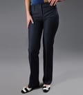 Pantaloni bleumarin din stofa elastica cu buzunare