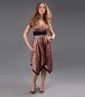 Rochie in colturi din saten cu imprimeu floral