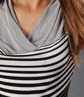 Tricou cu falduri din jerse cu imprimat