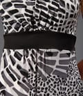 Rochie din jerse cu imprimeu leopard incretita in talie