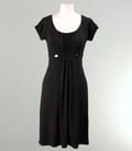 Rochie din jerse uni cu aplicatii in talie