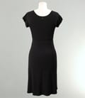 Rochie din jerse uni cu aplicatii in talie