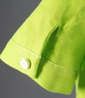 Sacou din in verde cu tighele decorative