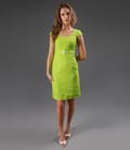 Rochie cu aripioare din in verde