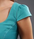 Rochie cu aripioare din in turquoise