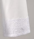 Bluza jerse ecru cu dantela aplicata
