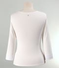 Bluza jerse ecru cu dantela aplicata