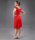 Rochie din jerse uni cu aplicatii in talie