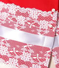 Bluza jerse uni rosu cu dantela aplicata