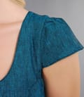 Rochie cu aripioare din in turquoise