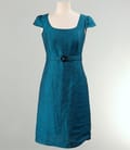 Rochie cu aripioare din in turquoise