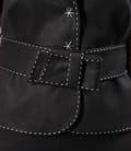 Sacou din in negru cu tighele contrast si cordon