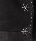 Sacou din in negru cu tighele contrast si cordon