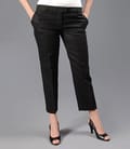 Pantaloni din in negru cu buzunare