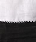 Rochie din in alb-negru cu garnitura contrast