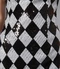 Rochie cu paiete albe si saten negru