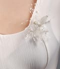 Rochie din voal ecru cu funda si floare