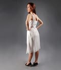 Rochie eleganta din voal creponat alb-ecru