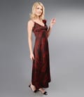 Rochie lunga din saten elastic cu bretele