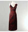 Rochie lunga din saten elastic cu bretele
