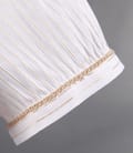 Camasa din bumbac elastic cu dungi satinate aurii