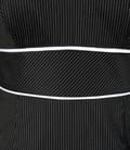 Rochie din bumbac elastic cu dungi si garnitura contrast