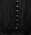 Rochie din saten elastic negru si voal cu cristale