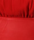 Rochie din saten elastic rosu si voal cu cristale