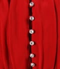 Rochie din saten elastic rosu si voal cu cristale