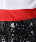Rochie din saten si dantela cu cordon contrast