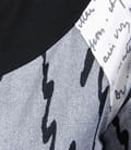 Tricou imprimeu grafic gri alb cu cordon