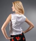 Bluza din saten alb cu dantela