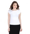 Tricou din jerse uni cu umeri cazuti