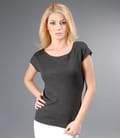 Tricou din jerse uni cu umeri cazuti
