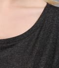 Tricou din jerse uni cu umeri cazuti