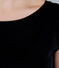 Tricou din jerse uni cu umeri cazuti