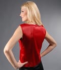 Bluza din saten rosu cu dantela
